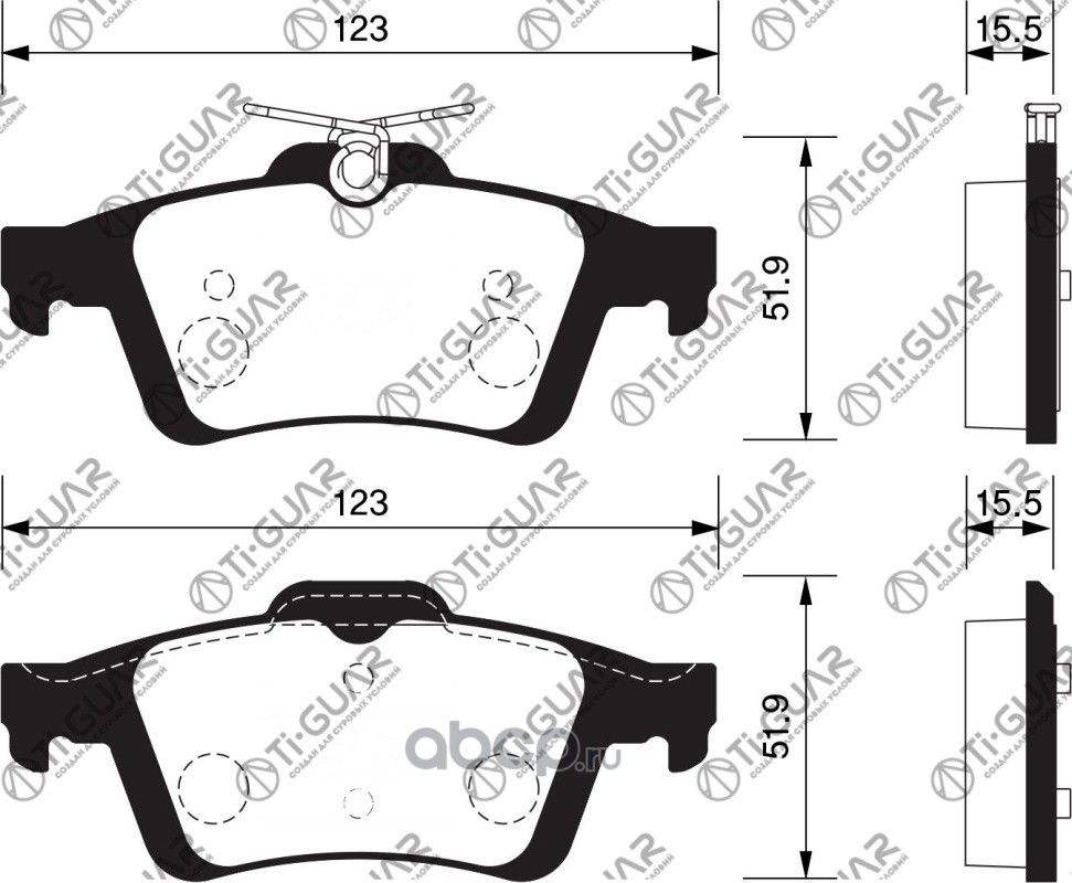 Тормозные колодки (TI-Guar). Артикул TG2702