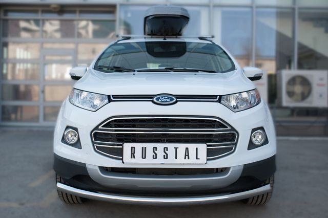 Защита RusStal переднего бампера d63 (дуга) для Ford Ecosport 2014-2026. Артикул FEZ-002053