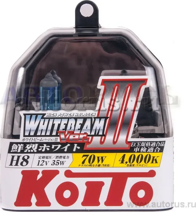 ЛАМПА ВЫСОКОТЕМПЕРАТУРНАЯ WHITEBEAM, КОМПЛЕКТ 2 ШТ. (Koito). Артикул P0758W