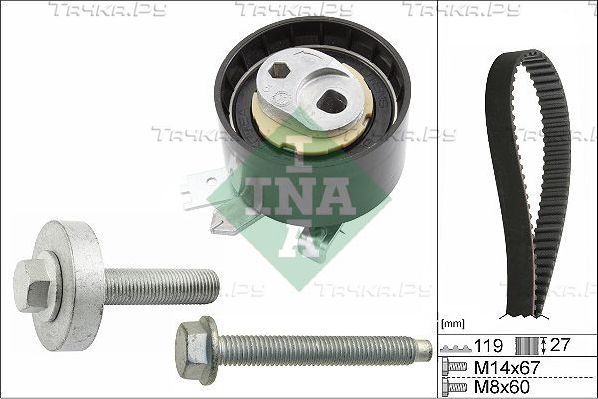 Ремень ГРМ с роликами (комплект) Ina для Nissan Qashqai II 2013-2026. Артикул 530 0607 10