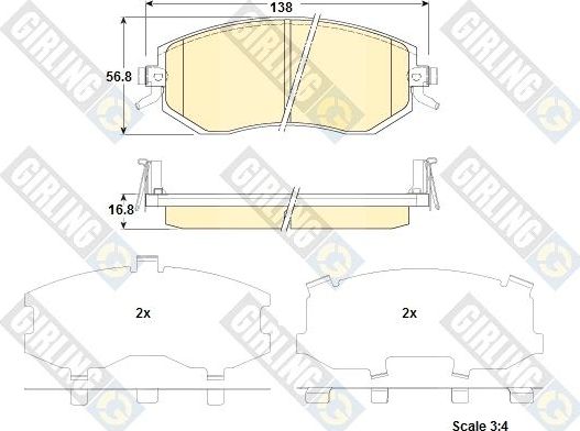 Тормозные колодки Girling. Артикул 6135199