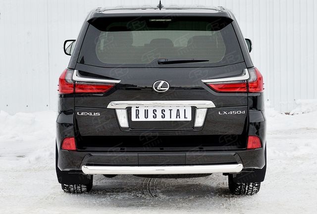 Защита RusStal заднего бампера d76 дуга для Lexus LX450d III 2-й рестайлинг 2015-2026 (кроме F-Sport). Артикул LLX4Z-002521