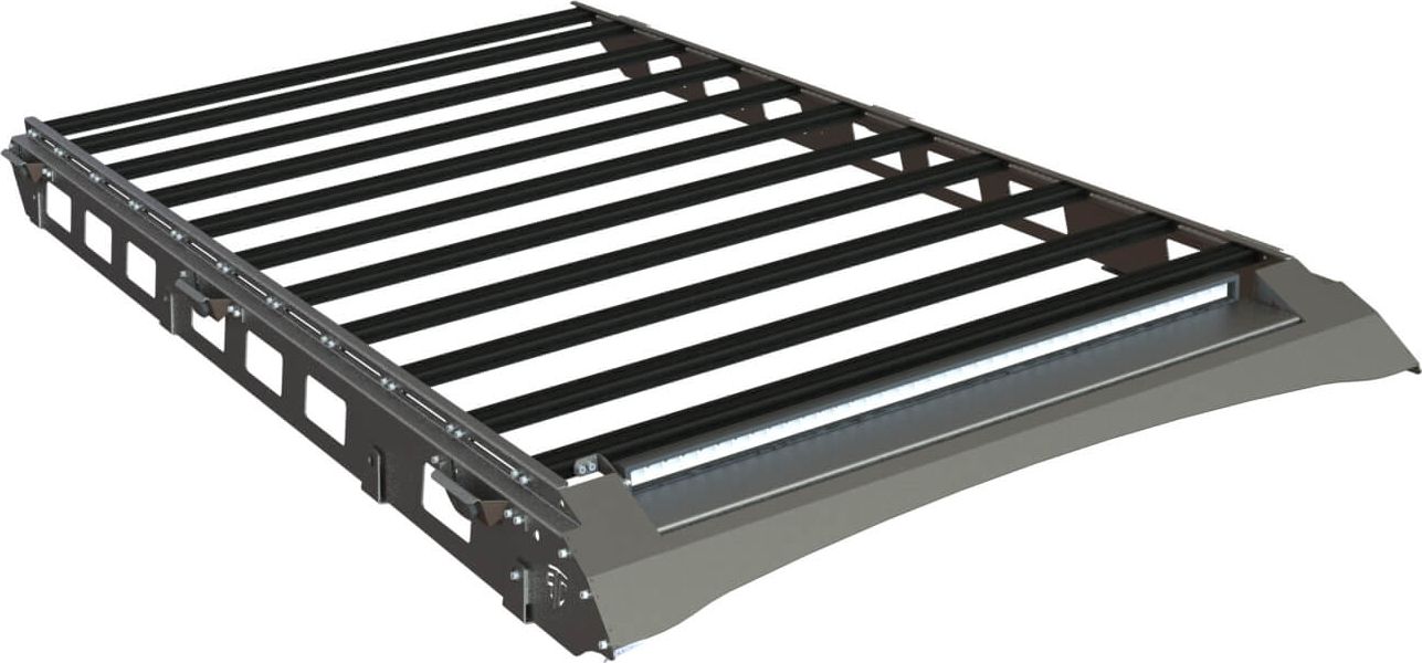 Экспедиционный багажник STC для Toyota Land Cruiser Prado 78 1984-2007 шторка, дальний и рабочий свет. Артикул STC-TLC76-TR1-L1L3