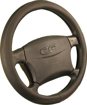 Оплётка на руль CarFashion Creek (размер M, экокожа, цвет ЧЕРНЫЙ/КОРИЧНЕВЫЙ). Артикул 31203