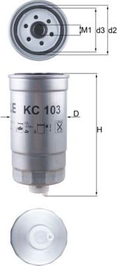 Топливный фильтр Mahle-Knecht. Артикул KC 103