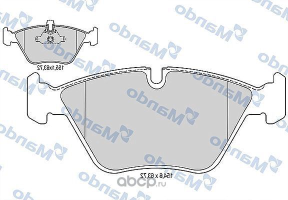Колодки тормозные BMW E90,E60 (03-) (1.8/3.0) передние (4шт.) MANDO. Артикул MBF015212