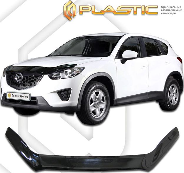 Дефлектор СА Пластик для капота (Classic черный) Mazda CX-5  2012–2017. Артикул 2010060107647