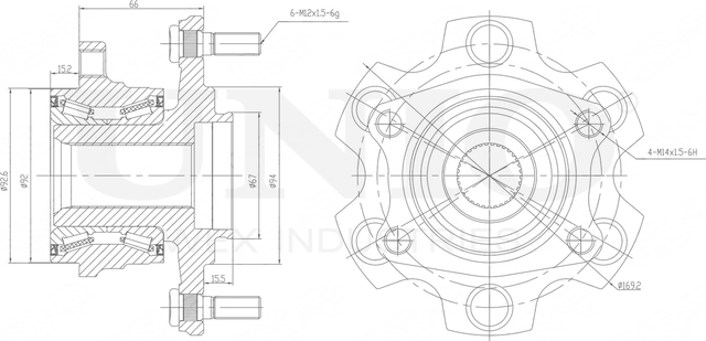 Ступица колеса с интегрированным подшипником (Unio). Артикул HUB-20085