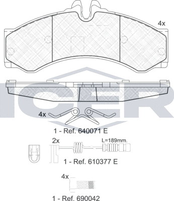 Тормозные колодки Icer. Артикул 141126-203