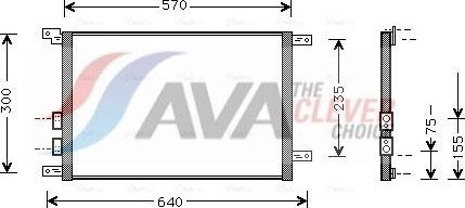 Радиатор кондиционера (конденсатор) AVA (алюминий). Артикул AL5070