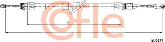 Трос ручника (тросик ручного тормоза) Cofle передний для Mercedes-Benz C-Класс I (W202) 1993-2001. Артикул 92.10.9433