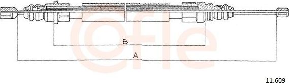 Трос ручника (тросик ручного тормоза) Cofle для Peugeot 405 1987-1999. Артикул 92.11.609