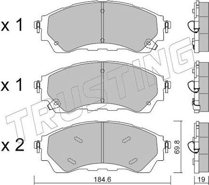 Тормозные колодки Trusting для Ford Ranger III 2011-2015. Артикул 1343.0