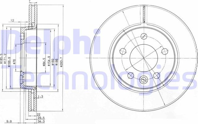 Тормозной диск Delphi. Артикул BG3893