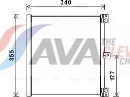 Радиатор кондиционера (конденсатор) AVA (алюминий). Артикул PR5088