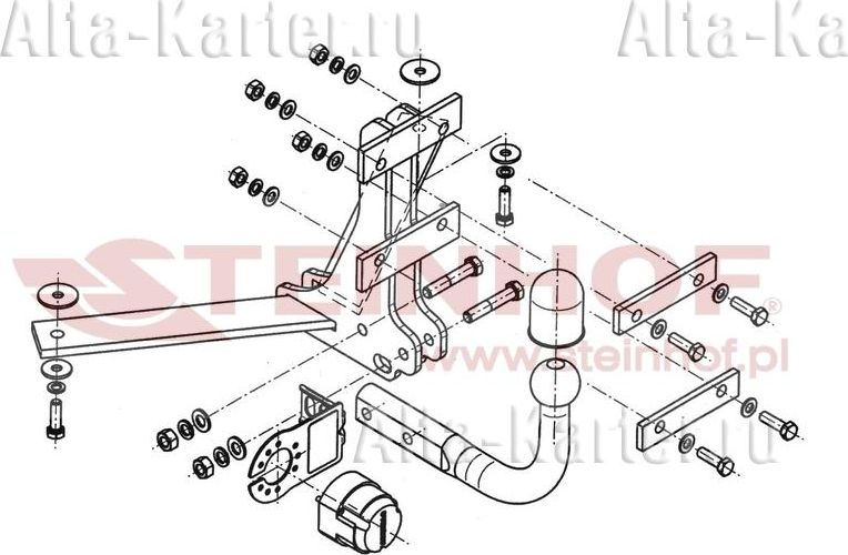 Фаркоп Steinhof для Saab 9-3 (YS3F) седан, кабриолет 2002-2012. Артикул S-014