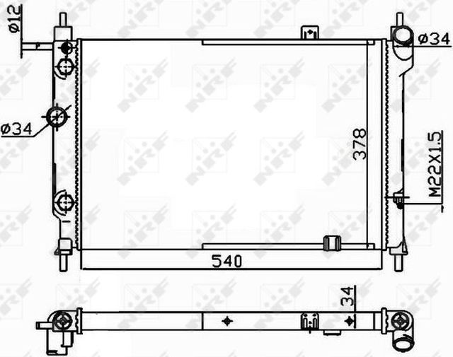 Радиатор охлаждения двигателя NRF для Opel Astra F 1991-2005. Артикул 514647