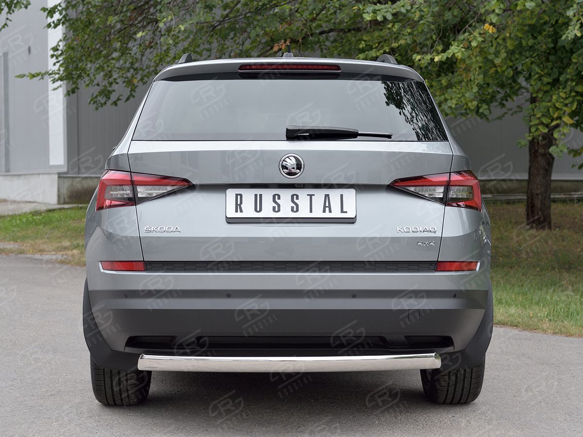 Защита RusStal задняя d75х42 дуга для Skoda Kodiaq 2017-2026. Артикул SKKZ-002780
