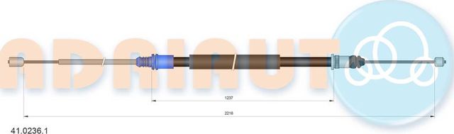 Трос ручника (тросик ручного тормоза) Adriauto задний правый/левый для Renault Laguna II 2001-2007. Артикул 41.0236.1