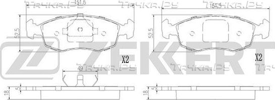 Тормозные колодки Zekkert передние для Ford Escort IV 1986-1990. Артикул BS-2975