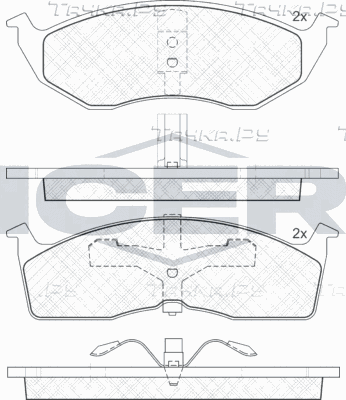 Тормозные колодки Icer передние для Chrysler 300M 1998-2004. Артикул 181436