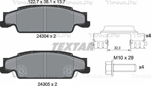 Тормозные колодки Textar Q+. Артикул 2430402