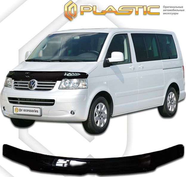 Дефлектор СА Пластик для капота (Classic черный) Volkswagen Caravelle T5 2003-2009. Артикул 2010010104948