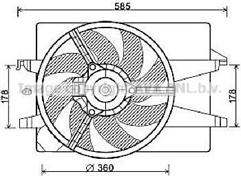 Вентилятор радиатора двигателя AVA. Артикул FD7551