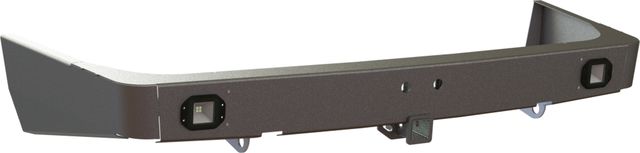 Бампер силовой STC задний для Lexus GX 470 2002-2009 с квадратом под фаркоп и фарами заднего хода/ПТФ. Артикул STC-LGX470-BR-L2