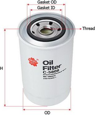 Масляный фильтр Sakura. Артикул C-5808