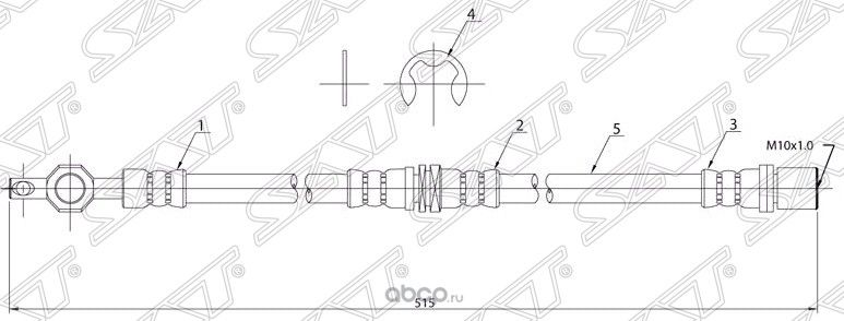 ШЛАНГ ТОРМОЗНОЙ TOYOTA COROLLA  SPRINTER  CARIB (SAT). Артикул ST9094702532
