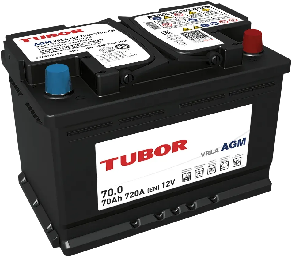 АКБ TUBOR AGM 6CT-70.0 VRLA Tubor. Артикул 4610082700079