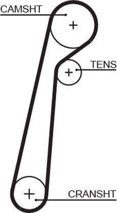 Ремень ГРМ Gates (HNBR (Hydrierter Acryl-Nitril-Butadien-Kautschuk)). Артикул 5652XS