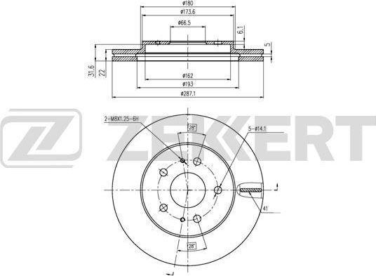 Тормозной диск Zekkert. Артикул BS-5735