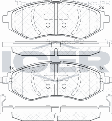 Тормозные колодки Icer для Chevrolet Aveo I 2003-2012. Артикул 182040