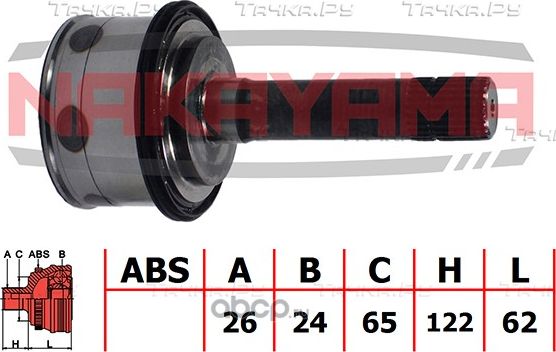 ШРУС внешний, к-кт (Nakayama). Артикул NJ360NY