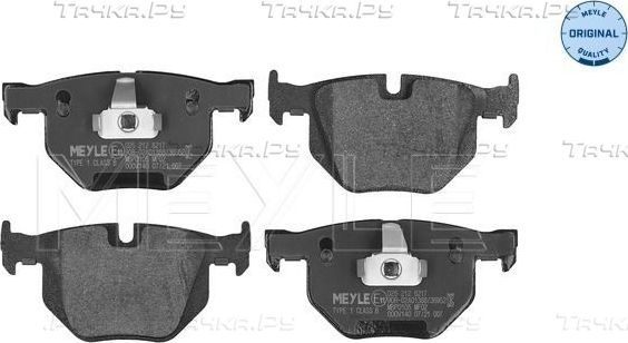 Тормозные колодки Meyle Original задние для BMW X5 III (F15) 2013-2018. Артикул 025 212 8217