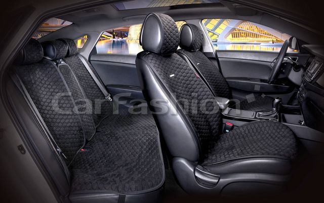 Накидки универсальные CarFashion Capri Pro Plus для авто, цвет Черный/Черный/Черный. Артикул 22014