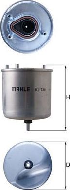 Топливный фильтр Mahle. Артикул KL 788