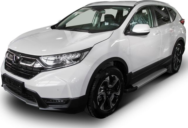 Пороги алюминиевые Rival Silver для Honda CR-V V 2017-2025. Артикул F173AL.2103.1