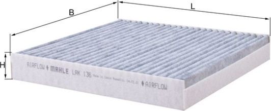Салонный фильтр Mahle. Артикул LAK 136
