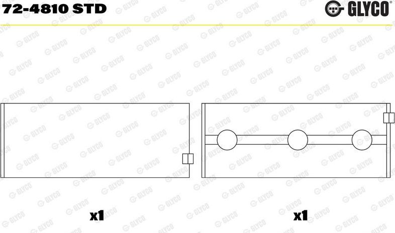Вкладыши коренные Glyco для Mercedes-Benz E-Класс III (W211, S211) 2005-2009. Артикул 72-4810 STD