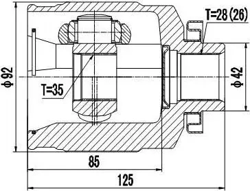 Шрус внутренний Hyundai Santa FE CM (06-12), - R (Zikmar). Артикул Z87815R