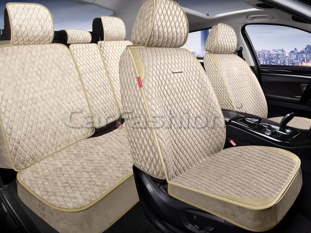 Накидки универсальные CarFashion SherIiff Plus для авто, цвет Бежевый/Бежевый. Артикул 27332