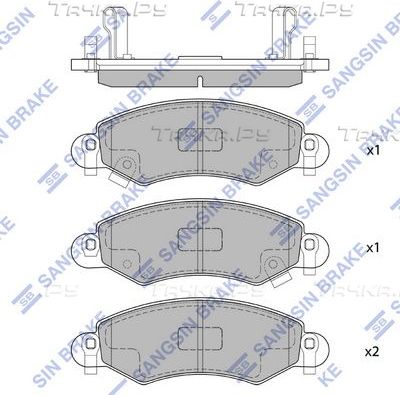 Тормозные колодки Sangsin Hi-Q. Артикул SP1754