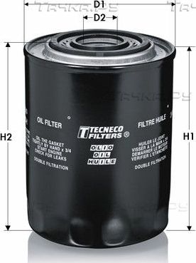 Масляный фильтр  Tecneco Filters для Fiat Croma I 1985-1996. Артикул OL3003T