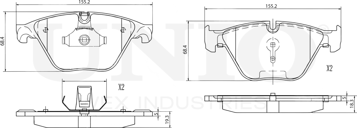 Колодки тормозные дисковые, комплект (Unio). Артикул BRP-20439