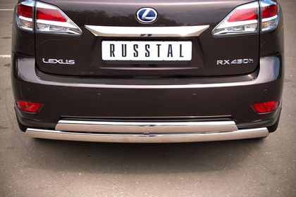 Защита RusStal заднего бампера d75x42/75x42 овалы для Lexus RX 270/350/450h 2009-2012. Артикул LRXZ-000414