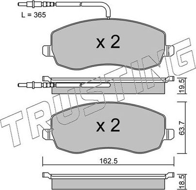 Тормозные колодки Trusting передние для Citroen C8 I 2008-2014. Артикул 864.0