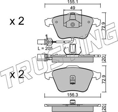 Тормозные колодки Trusting передние для Audi A6 allroad I (C5) 2000-2005. Артикул 565.0